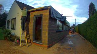 House Extension Build in Surrey Time lapse Part 4 Windows and roof Finish [upl. by Bendicta]