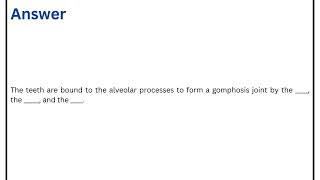 The teeth are bound to the alveolar processes to form a gomphos is joint by the  the and the [upl. by Essex]