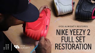 Nike Yeezy 2 Full Set Restoration  Red Octobers Solars Platinums [upl. by Rehpotsihrc]