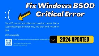 How to Fix Critical Process Died Blue Screen Error on Windows 10 amp11 [upl. by Winograd]