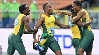 4x100m final South Africa wins silver in men’s 4x100m final Paris Olympics 2024 [upl. by Brunella]