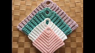 Unique Way to Crochet WashclothDishcloth [upl. by Ahsatel]