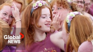 Redheads gather in Netherlands for festival celebrating their hair colour “I don’t feel alone” [upl. by Tneciv]