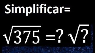 raiz cuadrada de 375  como reducir la raiz cuadrada [upl. by Joelle]