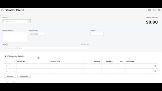 Vendor Credits in QuickBooks Online 2023 [upl. by Ameekahs]