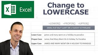 Change Text to Lowercase or Uppercase in Excel or First Letter Capitalized [upl. by Neela]