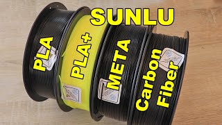 Carbon Fiber PLA vs METAPLA vs PLA vs PLA by Sunlu [upl. by Abagael]