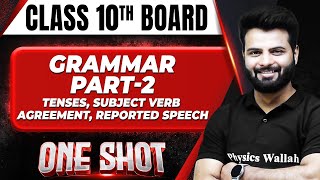 GRAMMAR PART2 TENSES SUBJECT VERB AGREEMENT REPORTED SPEECH in 1 Shot TheoryPYQs  Class 10 [upl. by Ahsinyd]