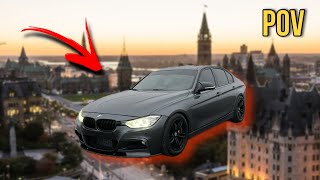 Tearing up the Streets of Ottawa in My BMW  POV Drive  PopsampBangs  Stage 2 BMW F30 335i [upl. by Kessiah862]