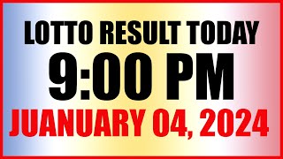 Lotto Result Today 9pm Draw January 4 2024 Swertres Ez2 Pcso [upl. by Sivra]