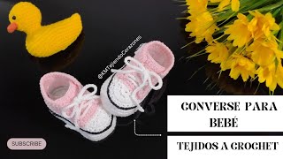 CONVERSE TEJIDO A CROCHET  PASO A PASO 😍 [upl. by Selassie154]