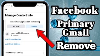 How to Remove Facebook Primary Gmail  How to Remove Primary Email from Facebook [upl. by Jaal]