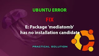 UBUNTU FIX E Package mediatomb has no installation candidate [upl. by Aisat]