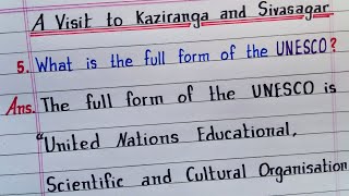 What is the full form of the UNESCO   A Visit to Kaziranga and Sivasagar  Class 9 English  NCERT [upl. by Ann]