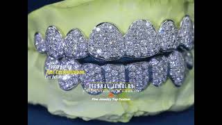 Factory Custom Top 8 Bottom 8 S925 Silver with D VVS Round Brilliant cut Moissanite Diamond Grillz [upl. by Dnarud]