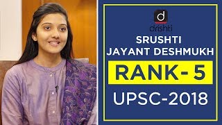 UPSC Topper Mock Interview Srushti Jayant Deshmukh Rank 5 CSE 2018 [upl. by Schafer]