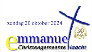 Zondagsdienst Emmanuel Haacht 20 oktober 2024 [upl. by Orelu706]