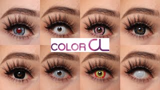 Coloured Contacts Haul For CosplayHalloween  ColorCL Contacts review [upl. by Gniliem658]