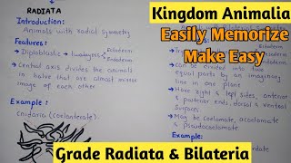 Grade Radiata And Bilateria  Radial And Bilateral Symmetry  Kingdom Animalia  Class 11 [upl. by Suzie]