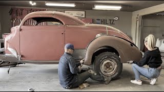 Manipulating rear fender to fit customized 1940 Ford [upl. by Xino]