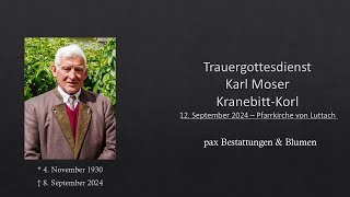 Trauergottesdienst Karl Moser [upl. by Suivatra437]