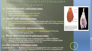 Pathology 828 f Osteo Sarcoma OsteoGenic Variants Small Cell Anaplastic Telangiectatic [upl. by Aicenert]