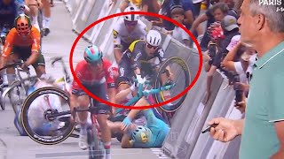 TOUR DE FRANCE 2024  quotUn tacle noncontrôléquot  la palette de la chute sur le sprint de la 13e étape [upl. by Beverle]