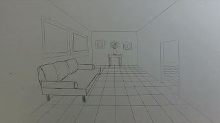 How to Draw a Room in 1Point Perspective [upl. by Nylg]