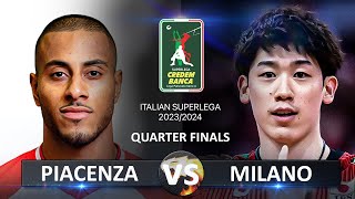 Quarter Finals of Italian Volleyball SuperLega 20232024  Piacenza vs Milano [upl. by Aldis229]