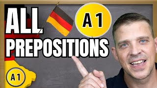 ALL German A1 Level Prepositions  AKK  DAT amp example sentences [upl. by Enialed558]