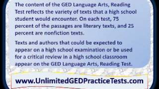 What Is On The GED Language Arts Reading Test [upl. by Nahtnahoj]