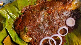 Meen Pollichathu  Kerala Style Fish Fry in Banana Leaf  Banana Leaf Fish Recipe  Steamed Fish [upl. by Admama]