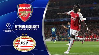 Arsenal vs PSV Extended Highlights  UCL Group Stage MD 1  CBS Sports Golazo [upl. by Noreht262]