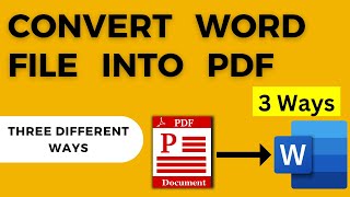 How to convert word File into pdf In 3 ways  Three ways convert word file into one pdf  pdf [upl. by Hako]