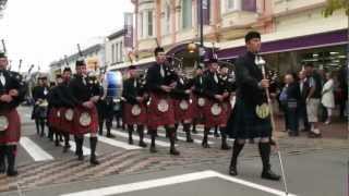 ILT City of Invercargill Highland Pipe Band  Winning and Innovative Street March  Timaru 2013 [upl. by Ilsel]