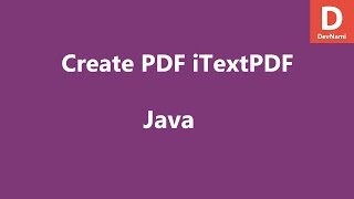 Create PDF Document with iTextPDF Java [upl. by Ylluz]