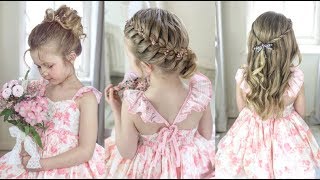 3 Easy Flower Girl Hairstyles you can do yourself [upl. by Emmit]