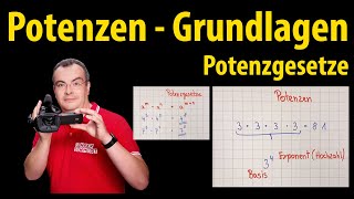 Potenzen  Grundlagen Basis Exponent Potenzgesetze  einfach erklärt  Lehrerschmidt [upl. by Ginnifer840]