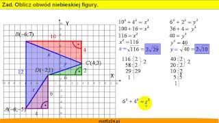 Oblicz obwód figury z Twierdzenia Pitagorasa  Zadanie  Matfiz24pl [upl. by Ynaffet]