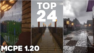 Top 24 MCPE 121 BEST Ultra Realistic Shaders for RENDER DRAGON Android iOS Windows 10 [upl. by Sikes]