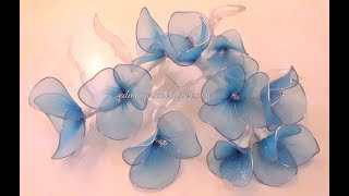 Flores con nylon y hojas con botella de plástico  tutorial 2 art diy arte handmade howtomake [upl. by Towrey184]