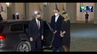 Governo larrivo di Mario Draghi al Quirinale [upl. by Siurtemed]