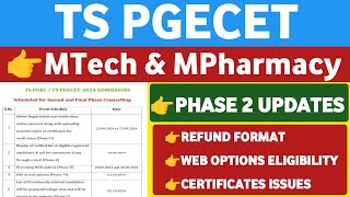 TS PGECET Phase 2 DatesStudentUpdates247 [upl. by Anivol]