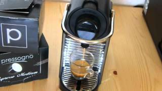 Pressogno Kaffeekapseln in der Nespresso Pixie Maschine von Krups [upl. by Bremen370]