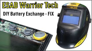 How To Fix Battery  ESAB Warrior Tech Welding Helmet [upl. by Wojak325]