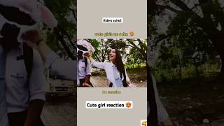 🥰cute girl reaction 🥵🥰cutegirl reaction biker rider shorts viral shortsfeed riderssuhail [upl. by Merrie]