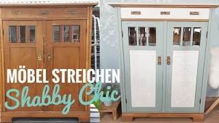 DIY Möbel streichen mit Kreidefarbe  Shabby Chic  Schablonieren  Möbel Upcycling [upl. by Noakes849]