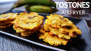 TOSTONES PATACONES EN FREIDORA DE AIRE CRUJIENTES Y SALUDABLES Vegano y sin gluten [upl. by Esojnauj69]