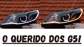 Farol Gol Voyage Saveiro G5 com projetores da BMW e barra de led [upl. by Ginzburg477]