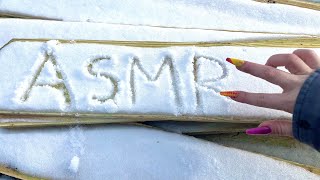 Snow Tracing ASMR Outdoors with some Tapping [upl. by Ellehsyt502]